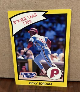 RICKY JORDAN 1990 KENNER STARTING LINEUP CARD “ROOKIE YEAR” - PHILLIES