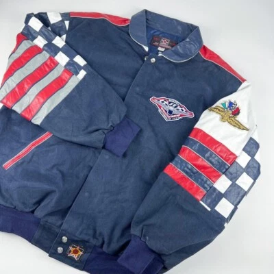 RARE Ltd.Edition Indianapolis F1 Grand Prix 2001 Leather Varsity Jacket, XL - Image 1 of 4