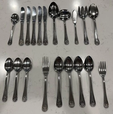 Vintage National Japan Stainless Flatware Shell Pattern 20 PC - Image 1 of 4