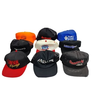 VTG Lot of 9 Assorted Snapback Strapback Patch Trucker Hats Advertising Caps L#7 - Picture 1 of 6
