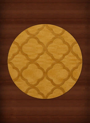 Yellow Quaterfoil Trellis Print Transitional Area Rug Geometric DV8 - Image 1 of 2