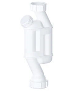 VIVA Straight Through Slim Basin Sink Pedestal Waste Trap 1 1/4" - 32mm - Picture 1 of 4