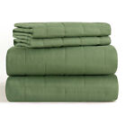 3x Luxury Green-Rectangle Hypoallergenic Comforter Set Reversible Quilted Quilts