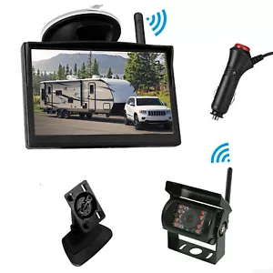 2.4G Wireless 5" Monitor ccd Backup Camera 12-24v For Truck RV Reverse Rear View - Picture 1 of 13