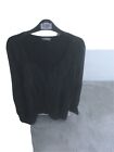 M &S Ladies Black Sequined Long Sleeve Tunic Top Size 18 Plain Back