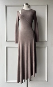 COUNTRY ROAD asymmetric knit dress fawn | SIZE: L, 14 | $299 new - Picture 1 of 12
