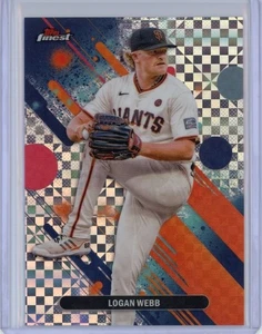 2025 Topps Finest Logan Webb Checkerboard Refractor #64 Giants - Picture 1 of 2
