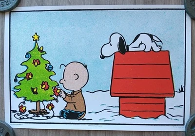 Mondo Peanuts Poster Christmas Tree Charlie Brown Snoopy Limited Ed 56 of 175 - Image 1 of 4