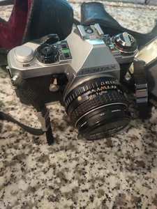 Pentax MG analoge Kleinbildkamera mit Objektiv, Blitz und 2x Aufsatz. neuwertig - Bild 1 von 12