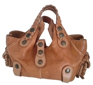 Chloe Silverado Tote Handbag Shoulder Bag Brown Leather Auth Made in Italy - Picture 1 of 15