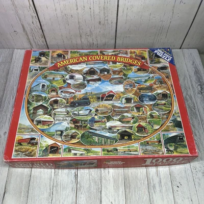 Rompecabezas White Mountain American Covered Bridges 1000 piezas 1999 - Completo Foto 1 de 4