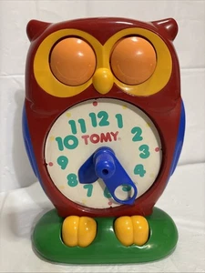 Vtg Tomy 1990 Owl Clock Children’s Educational Toy Leaning Tell Traditional Time - Picture 1 of 6