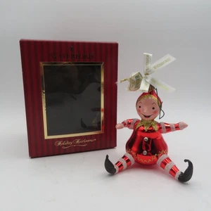 Waterford Sugar Plum Red Elf - Blown Glass Ornament Italy Rare 1997 4.5" x 5.75" - Picture 1 of 11