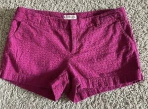 Merona Women’s Sz 10 Fuchsia Pink Eyelet Lace Chino Shorts 3" Inseam Pockets - Bild 1 von 7