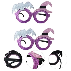 2 Pcs Witch Bat Glasses Halloween Themed Costume Prop Novelty Party - Picture 1 of 12