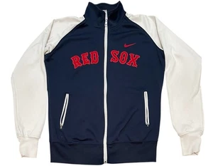 Nike Boston Red Sox Jacket Youth L Blue White Full Zip Mock Neck Polyester - Picture 1 of 6