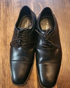 J.Murphy Johnston & Murphy Hombres Talla 12 Ancho Negro Cuero Gorra Zapatos Oxford 59-11567 - Imagen 1 de 14
