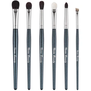 Natural Goat Hair Eye Makeup Brush Set, 6 Pcs Professional Blending Eyeshadow Ma - Picture 1 of 6