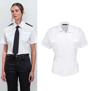 Premier Damen Kurzarm Pilotenbluse (PR312) - Workwear Security Shirt - Bild 1 von 7