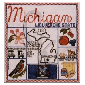 A Sample Of Michigan Cross Stitch Chart 1984 Betty Shelton, Creative Keepsakes - Picture 1 of 3