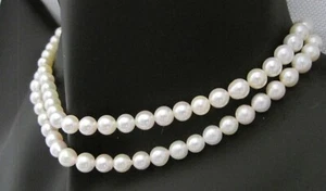 AAA Natural Japanese Akoya Saltwater Cultured Pearl Strand 16.5" 80 Pearls - Picture 1 of 12