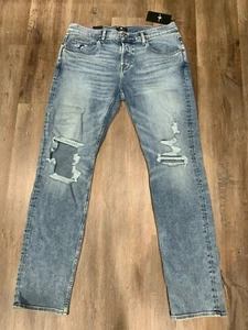 7 FOR ALL MANKIND The Straight Jeans Rinse Distressed Men's Size 34x32 - Picture 1 of 11