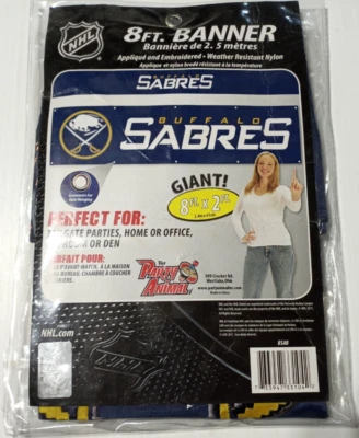 NHL Buffalo Sabres Embroidered Banner Giant 8ft. x 2ft. Weather Resistant Nylon  - Image 1 of 2