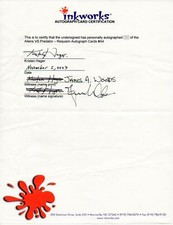Sign Contract KRISTEN HAGER Inkworks AUTOGRAPH Card Certification James A. Woods