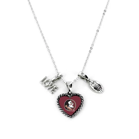 Florida State Seminoles Charmed Necklace Love & Football [NEW] Charm Jewelry Cover