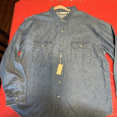RSVP by Ace Dallas TX Camisa Denim Botón Delantero Talla Grande 2X Nueva Con Etiquetas Foto 1 de 4