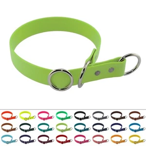 Collar para perro BioThane collar 16 mm de ancho parada de tracción sofocante suave latón - Imagen 1 de 33