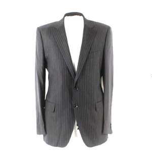 Dolce Gabbana Sz 54 European Fit Black Pin Striped Lined Rayon Wool Mens Blazer - Picture 1 of 12