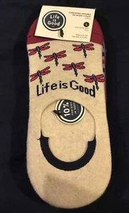 Life Is Good Rockets & Dragonfly Cushion No Show 3 Pack Girls L Socks 13-4 New - Picture 1 of 8