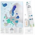 Affiche de carte européenne Newverest Trek Scratcher à gratter édition blanche scellée