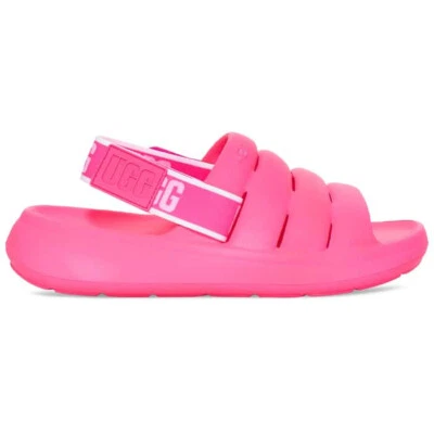 UGG Sport Yeah Slides Sandal Baby Girls 6 Pink White New Shoes Slide On - Image 1 of 4