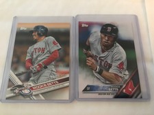 2016 Topps Mookie Betts And 2017 Topps League leaders Mookie Betts card