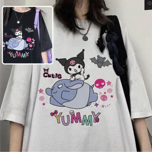Women Kuromi T-shirt Summer Loose Short Sleeve Tops Ladies Crew Neck Tee Blouse - Picture 1 of 6