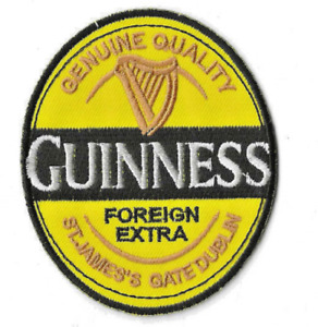 Guinness Beer Bier Patch Aufnäher Aufbügler Emblem  7,5 x 9,0cm (Breite x Höhe)