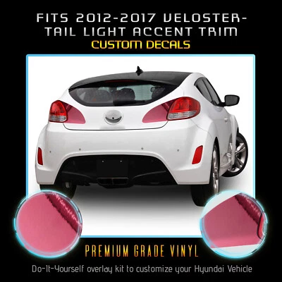 适用于 2012 - 2017 现代 Veloster 尾灯装饰覆盖贴花 - 铬镜 — 第 1/4 张图片