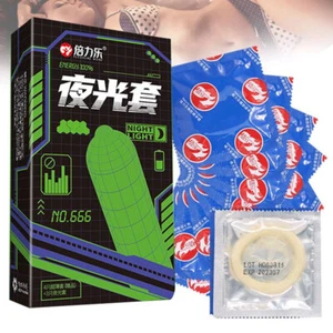 7pcs Luminous Condoms Ultra Thin Contraception Intimate Lubricated Adult Product - Picture 1 of 10