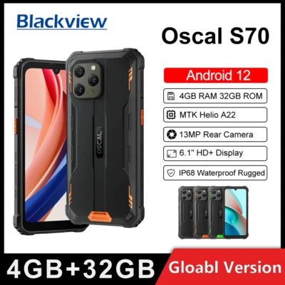 OSCAL S70 IP68 Waterproof Rugged Phone Helio A22 Android 12 Smartphone 6580mAh - Image 1 of 4