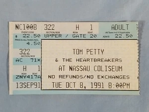 October 10-8-91 1991 Tom Petty / Georgia Satellites Ticket Stub Nassau Coliseum - Picture 1 of 2