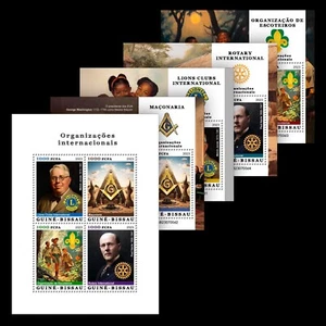 Lions Rotary Freemasonry Scouts MNH Stamps 2023 Guinea-Bissau M/S + 4 S/S - Picture 1 of 6