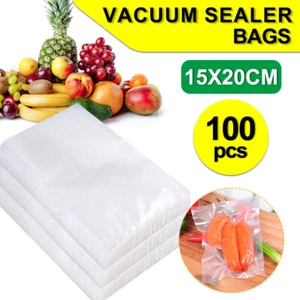15X20cm Vacuum Sealer Bags 100PCS Precut Food Storage Saver Heat Seal Cryovac - Picture 1 of 11