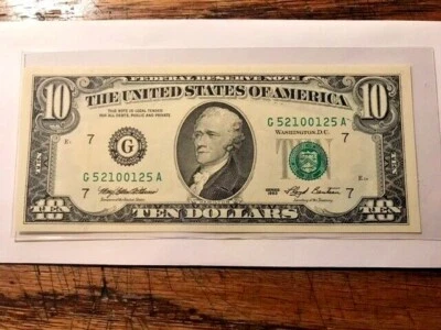 1993 10 Dollar Federal Reserve Radar Note CU #10604 - Image 1 of 3