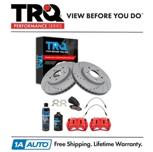 TRQ Performance Brake Pad & Rotor Kit Premium G-Coated Ceramic Fits Honda - Picture 1 of 12
