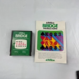 Atari 2600 Bridge Activision Cartridge & Manual – Solitaire Card Strategy - Foto 1 di 2
