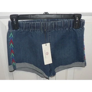 AG Adriano Goldschmied Girls Embroidered Raw Hem Denim Shorts Large MSRP $45 - Picture 1 of 5