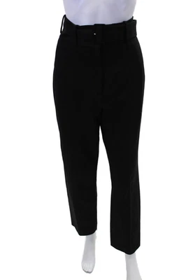 Pantalones Sandro para mujer de lana plisados forrados pierna recta con cinturón negros talla M Foto 1 de 4