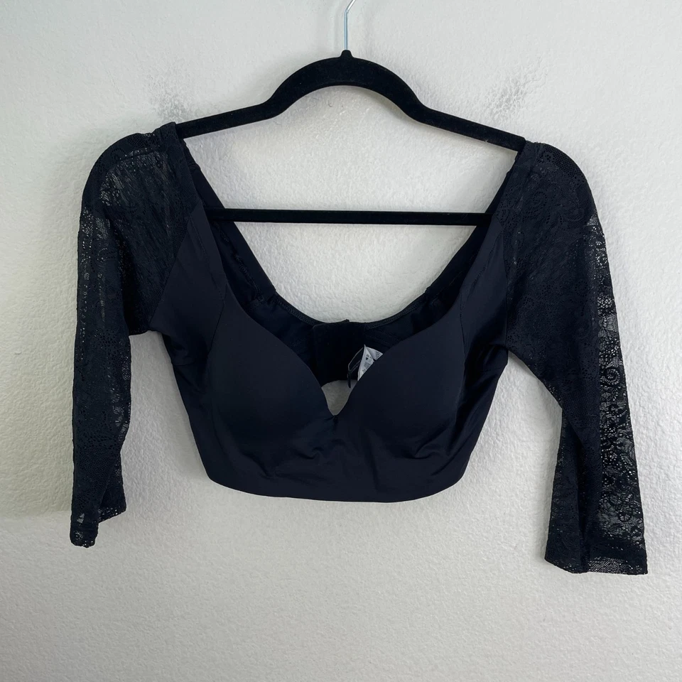 NUEVO Sujetador Cosabella Mujer 2 Trenta Betsy Negro Manga Encaje Inalámbrico Manga 3/4 Foto 1 de 4